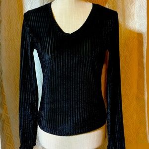 Black Ribbed long sleeve top